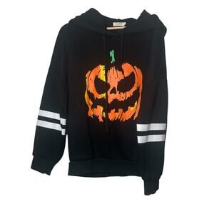 Spadehill Womens Halloween Sweatshirt Hoodie Size Medium October Black Pumpkin